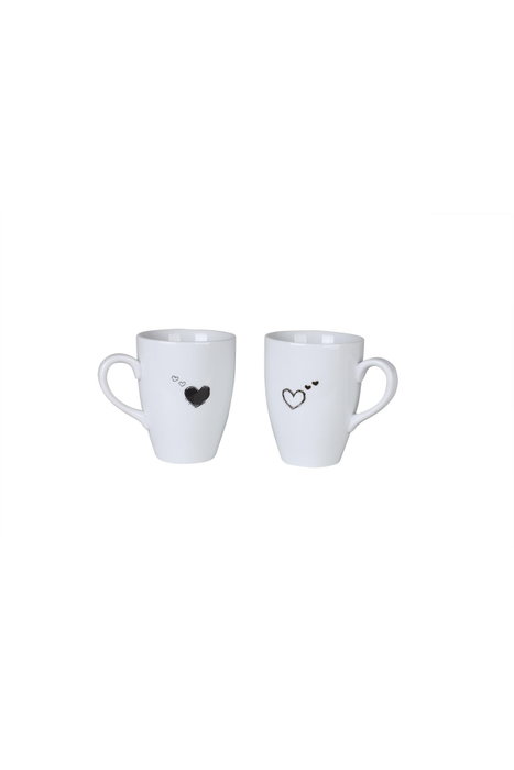 Hermia Juego de tazas de porcelana blanco y negro Hermia Juego de tazas de porcelana blanco y negro